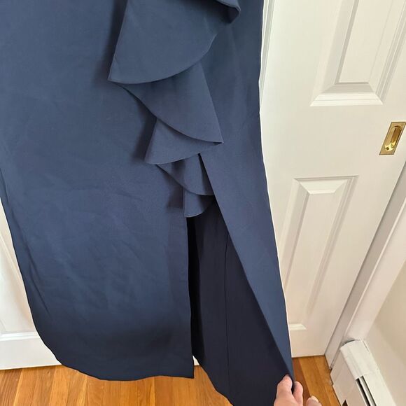 Eliza J Ruffle Front Gown Navy size 12 - Picture 10 of 12